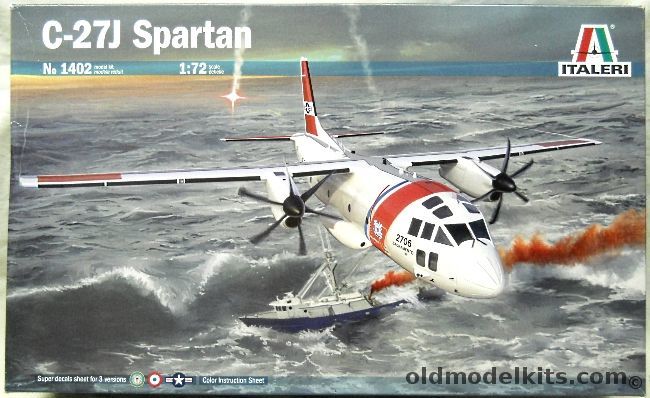 Italeri 1/72 C-27J Spartan - US Coast Guard Sacramento Air Station / US Army USASOC Flight Company / Italian Air Force, 1402 plastic model kit